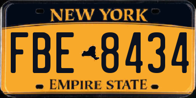 NY license plate FBE8434
