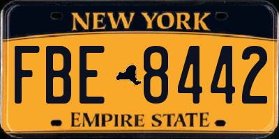 NY license plate FBE8442