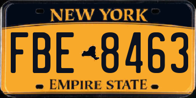 NY license plate FBE8463