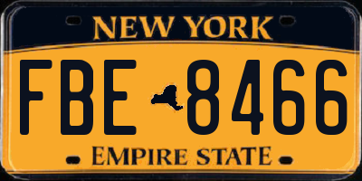 NY license plate FBE8466