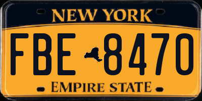 NY license plate FBE8470