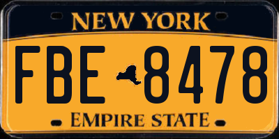 NY license plate FBE8478