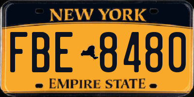 NY license plate FBE8480