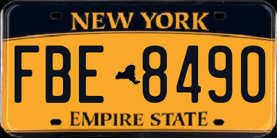 NY license plate FBE8490