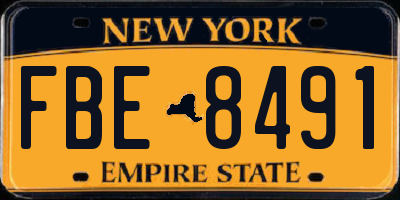 NY license plate FBE8491