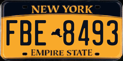 NY license plate FBE8493