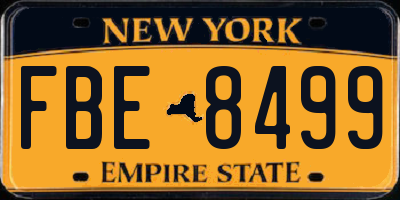 NY license plate FBE8499