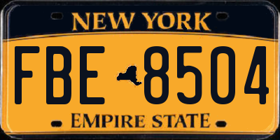 NY license plate FBE8504