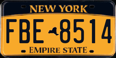 NY license plate FBE8514