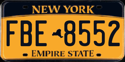 NY license plate FBE8552