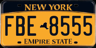 NY license plate FBE8555