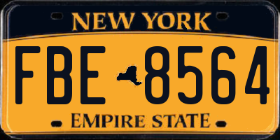 NY license plate FBE8564