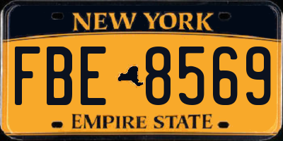 NY license plate FBE8569