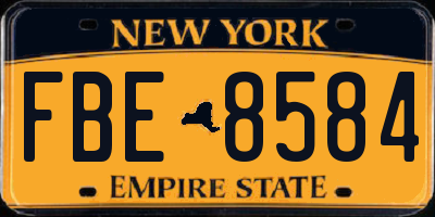 NY license plate FBE8584