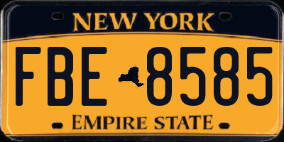 NY license plate FBE8585
