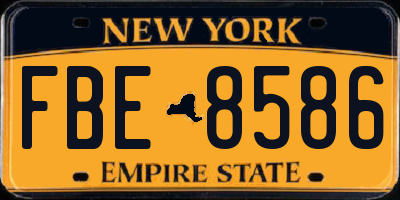 NY license plate FBE8586