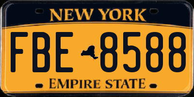 NY license plate FBE8588