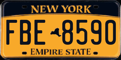 NY license plate FBE8590