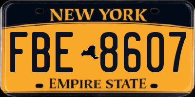 NY license plate FBE8607