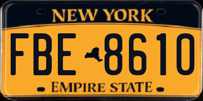 NY license plate FBE8610