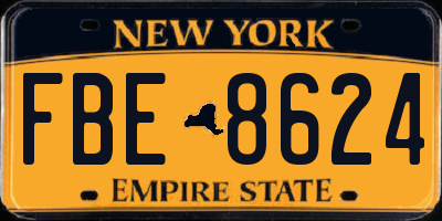 NY license plate FBE8624
