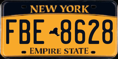 NY license plate FBE8628