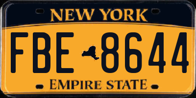 NY license plate FBE8644