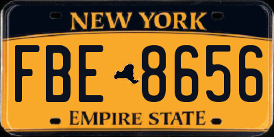 NY license plate FBE8656