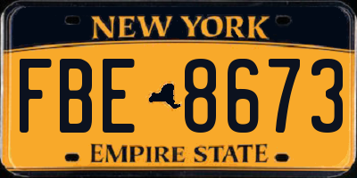 NY license plate FBE8673