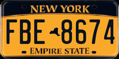 NY license plate FBE8674