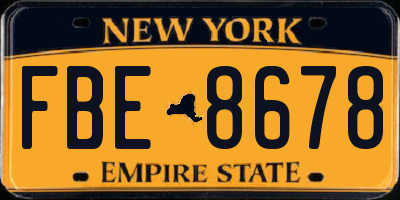 NY license plate FBE8678