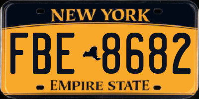 NY license plate FBE8682