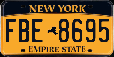 NY license plate FBE8695