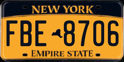 NY license plate FBE8706