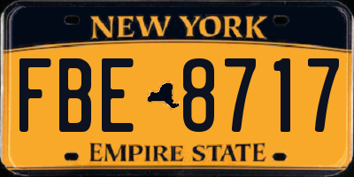 NY license plate FBE8717