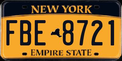NY license plate FBE8721