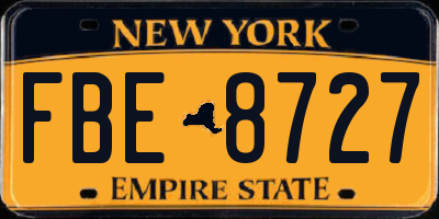 NY license plate FBE8727