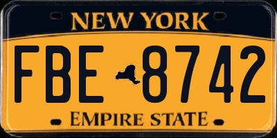 NY license plate FBE8742
