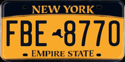 NY license plate FBE8770