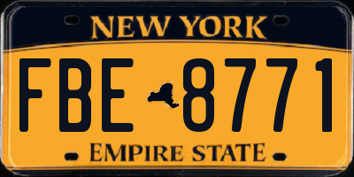 NY license plate FBE8771