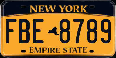 NY license plate FBE8789