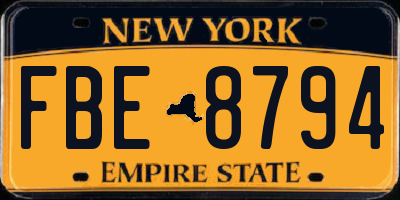NY license plate FBE8794