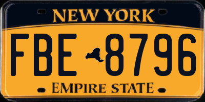 NY license plate FBE8796