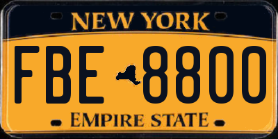 NY license plate FBE8800