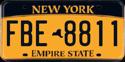 NY license plate FBE8811