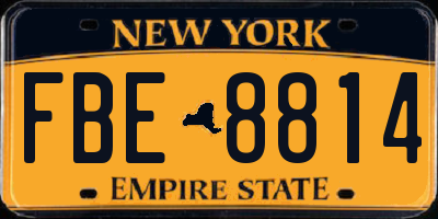 NY license plate FBE8814
