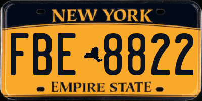 NY license plate FBE8822