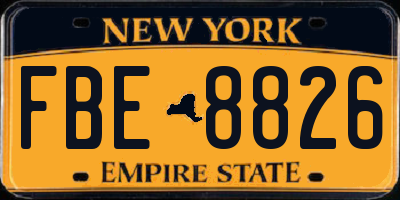 NY license plate FBE8826