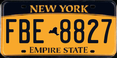NY license plate FBE8827