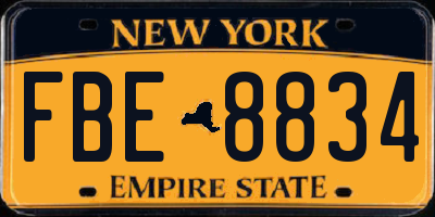 NY license plate FBE8834